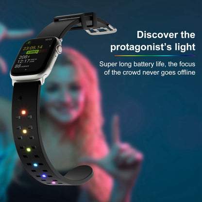 For Apple Watch Series 9 45mm Luminous Colorful Light Silicone Watch Band(Blue) by buy2fix