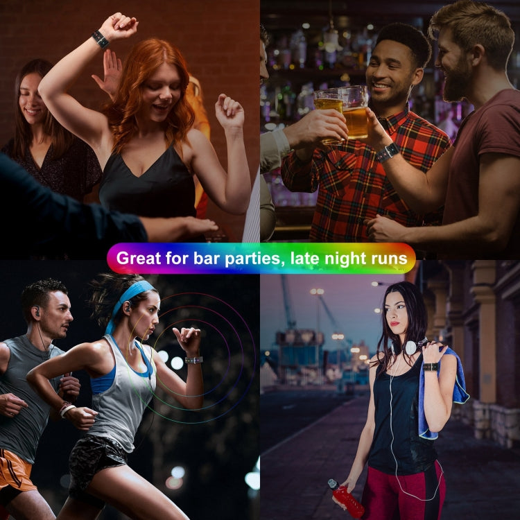 For Apple Watch Series 9 41mm Luminous Colorful Light Silicone Watch Band(Green) by buy2fix