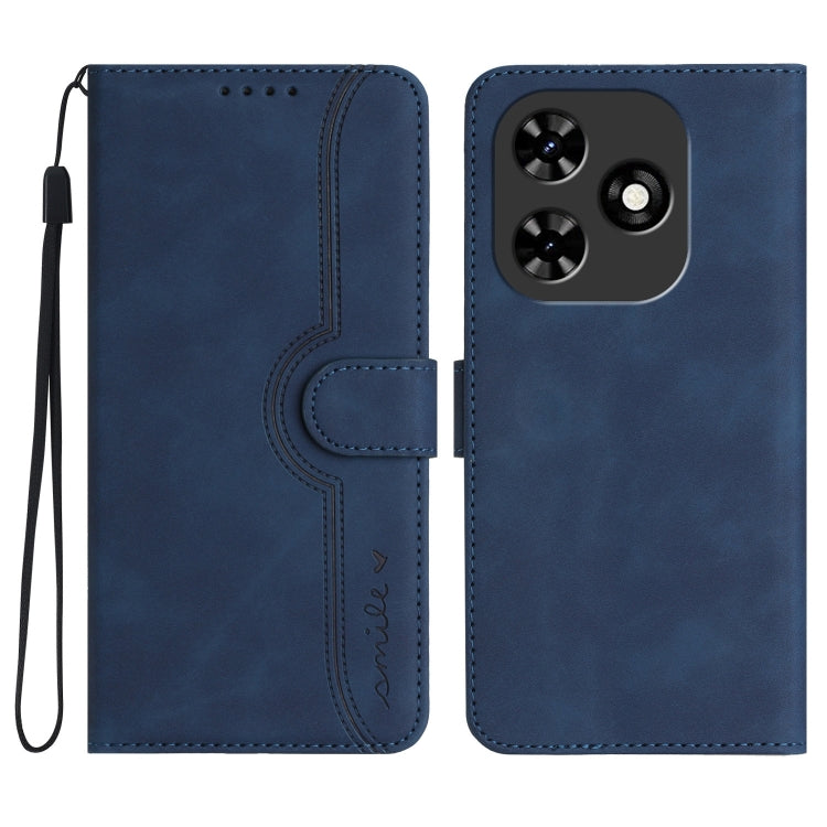 For Tecno Spark Go 2024 Heart Pattern Skin Feel Leather Phone Case(Royal Blue) by buy2fix