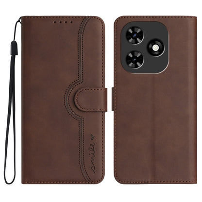 For Tecno Spark Go 2024 Heart Pattern Skin Feel Leather Phone Case(Brown) by buy2fix