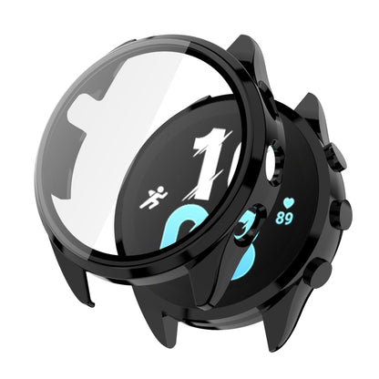 For Garmin Forerunner 165 PC + Tempered Film Integrated Watch Protective Case(Black) by buy2fix