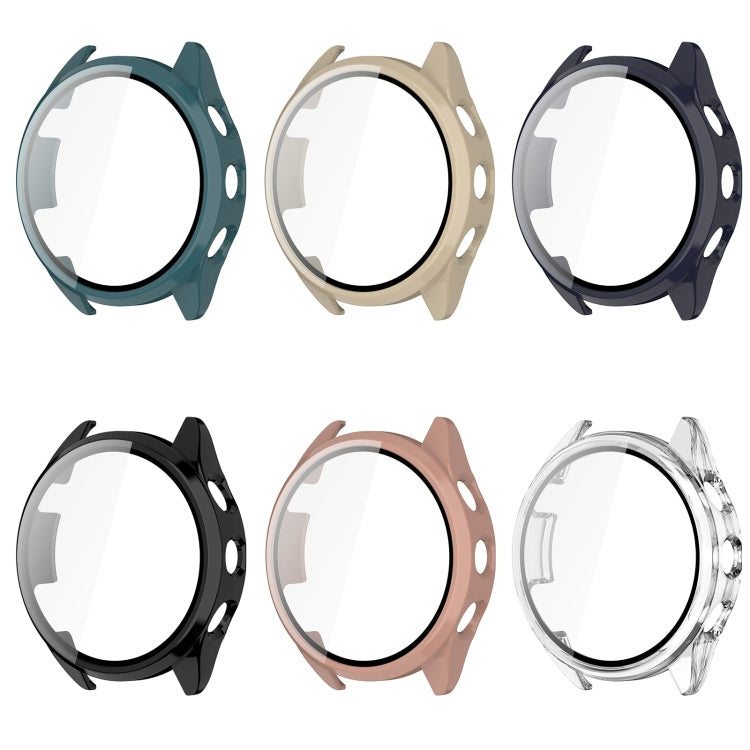 For Garmin Forerunner 165 PC + Tempered Film Integrated Watch Protective Case(Black) by buy2fix