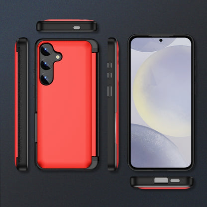 For Samsung Galaxy S23 5G 3 in 1 Flip Holder Phone Case(Red) - Galaxy S23 5G Cases by buy2fix | Online Shopping UK | buy2fix