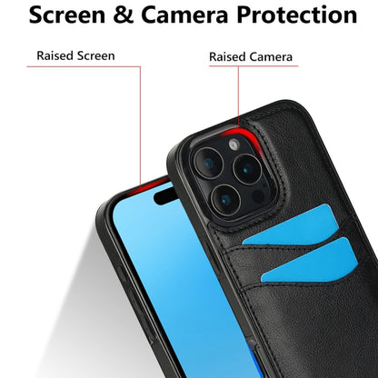 For iPhone 16 Pro Max Litchi Leather Skin Card Slots Phone Case(Black) by buy2fix