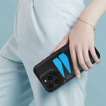 For iPhone 16 Pro Litchi Leather Skin Card Slots Phone Case(Black) by buy2fix