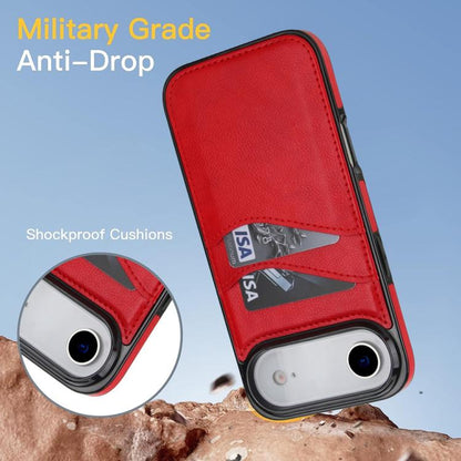 For iPhone Air Litchi Leather Skin Card Slots Phone Case(Red) - iPhone Air Cases by buy2fix | Online Shopping UK | buy2fix