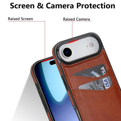 For iPhone Air Litchi Leather Skin Card Slots Phone Case(Brown) - iPhone Air Cases by buy2fix | Online Shopping UK | buy2fix