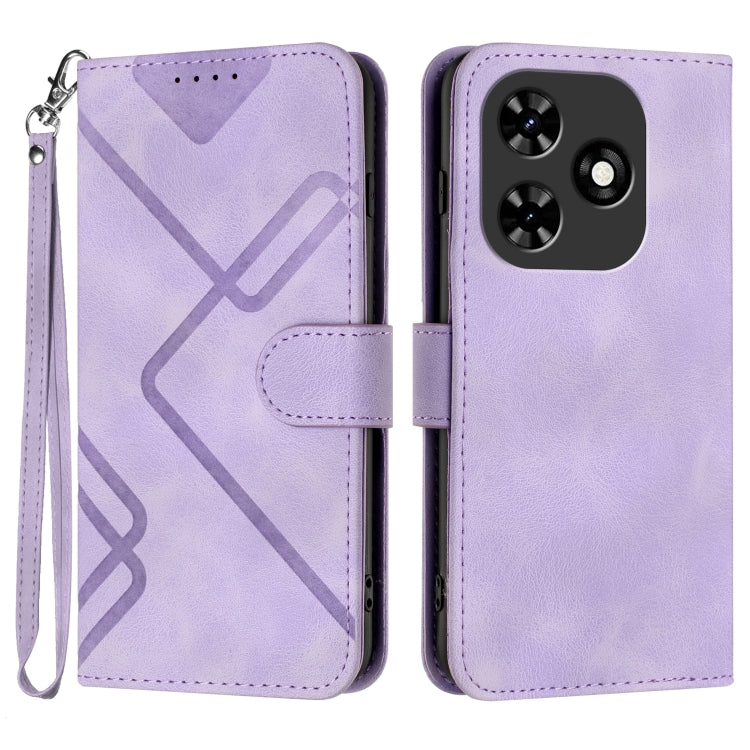 For Tecno Spark Go 2024 Line Pattern Skin Feel Leather Phone Case(Light Purple) by buy2fix