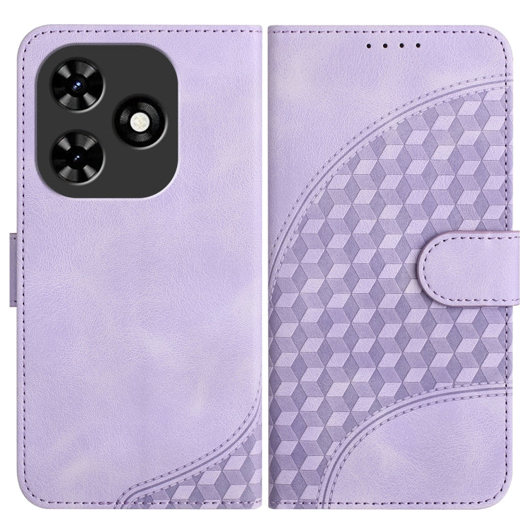 For Tecno Spark Go 2024 Elephant Head Embossed Phone Leather Case with Lanyard(Light Purple) by buy2fix