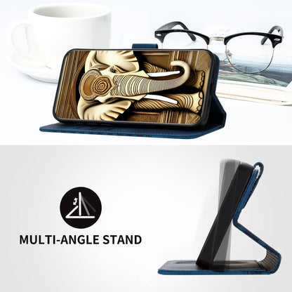 For Tecno Spark Go 2024 Elephant Head Embossed Phone Leather Case with Lanyard(Royal Blue) by buy2fix