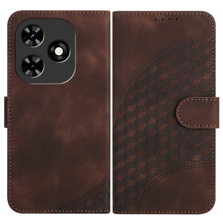 For Tecno Spark Go 2024 Elephant Head Embossed Phone Leather Case with Lanyard(Coffee) by buy2fix