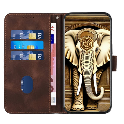 For Tecno Spark Go 2024 Elephant Head Embossed Phone Leather Case with Lanyard(Coffee) by buy2fix
