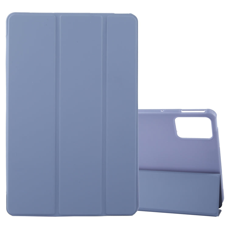 For Lenovo Tab M11/ Xiaoxin Pad 11 2024 Tri-fold Silicone Leather Tablet Case(Lavender Purple) - Lenovo by buy2fix | Online Shopping UK | buy2fix