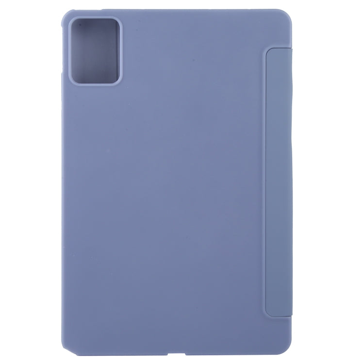 For Lenovo Tab M11/ Xiaoxin Pad 11 2024 Tri-fold Silicone Leather Tablet Case(Lavender Purple) - Lenovo by buy2fix | Online Shopping UK | buy2fix