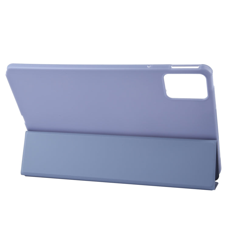 For Lenovo Tab M11/ Xiaoxin Pad 11 2024 Tri-fold Silicone Leather Tablet Case(Lavender Purple) - Lenovo by buy2fix | Online Shopping UK | buy2fix