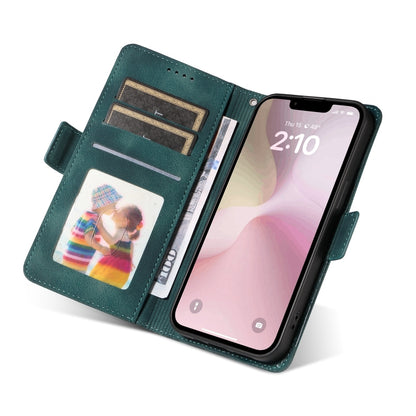 For iPhone SE 2024 Embossed Rhombus Starry Leather Phone Case(Green) by buy2fix