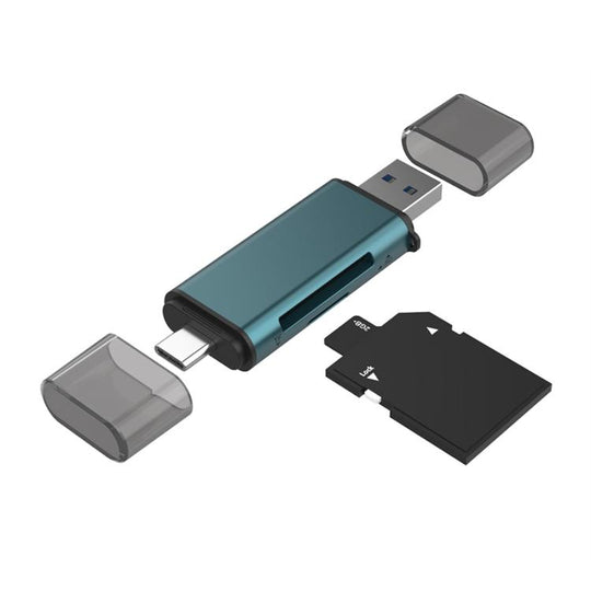 Onten CR532 2 in 1 USB-A / USB-C to SD2.0 / TF2.0 USB Card Reader(Pine Green)