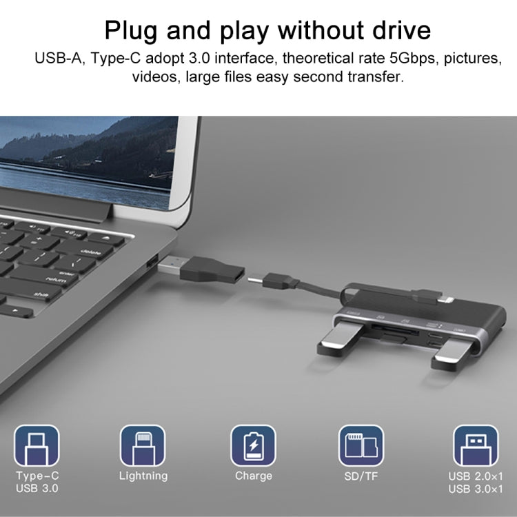 NK-1048HD 6 in 1 Multifunctional Docking Station(Black) by buy2fix