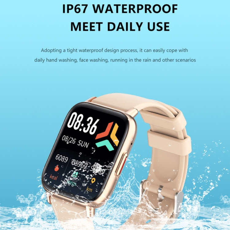 DM05 1.83 inch BT5.2 Smart Sport Watch, Support Sleep / Heart Rate / Blood Oxygen / Temperature / Heart Sugar/ Blood Pressure Health Monitor(Gold) by buy2fix