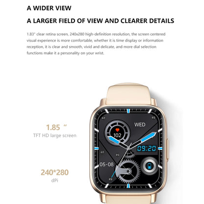 DM05 1.83 inch BT5.2 Smart Sport Watch, Support Sleep / Heart Rate / Blood Oxygen / Temperature / Heart Sugar/ Blood Pressure Health Monitor(Gold) by buy2fix