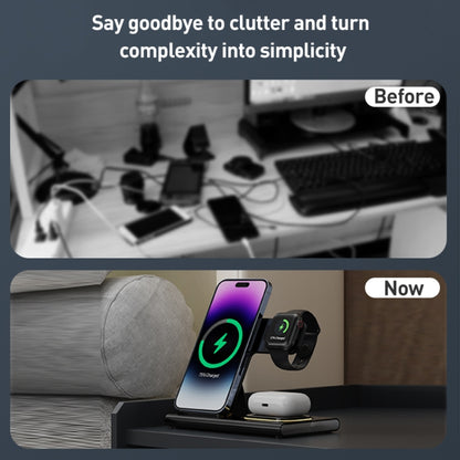 A80 3 in 1 15W Folding Wireless Charger(White) by buy2fix