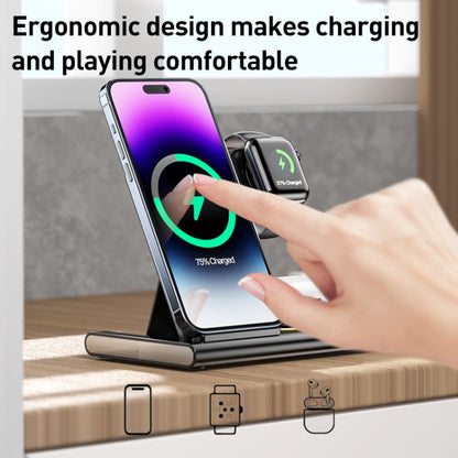 A80 3 in 1 15W Folding Wireless Charger(White) by buy2fix