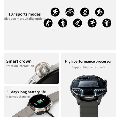J45 1.43 inch BT5.1 Smart Sport Watch, Support Sleep / Heart Rate / Blood Oxygen / Blood Pressure Health Monitor(Grey) by buy2fix
