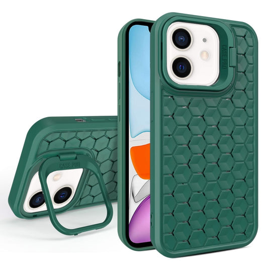 For iPhone 11 Honeycomb Radiating Lens Holder Magsafe Phone Case(Green) by buy2fix