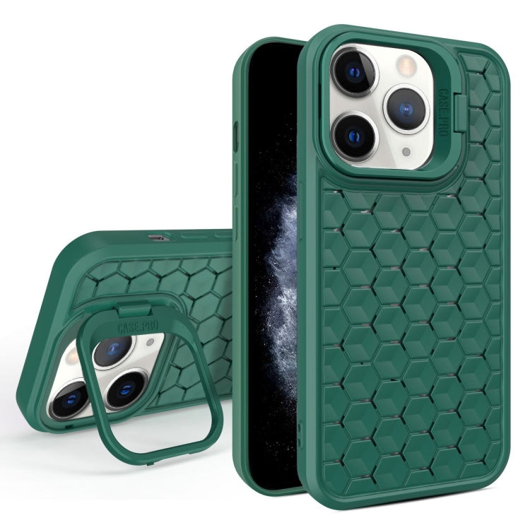 For iPhone 11 Pro Honeycomb Radiating Lens Holder Magsafe Phone Case(Green) by buy2fix
