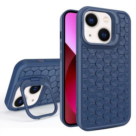 For iPhone 13 Honeycomb Radiating Lens Holder Magsafe Phone Case(Blue) - iPhone 13 Cases by buy2fix | Online Shopping UK | buy2fix