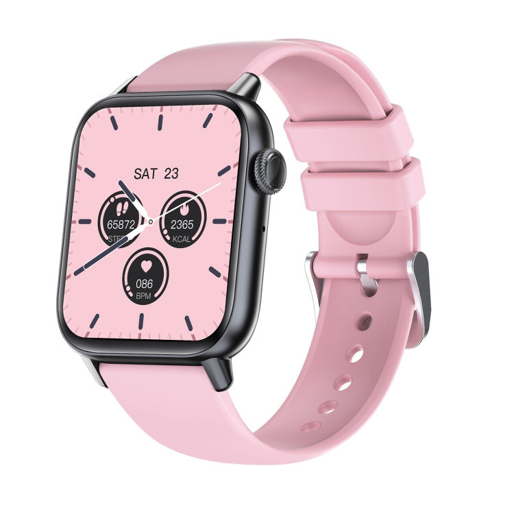 QS08 PRO 1.83 inch BT5.2 Smart Sport Watch, Support Sleep / Heart Rate / Blood Oxygen / Temperature / Blood Pressure Health Monitor(Black+Pink) by buy2fix
