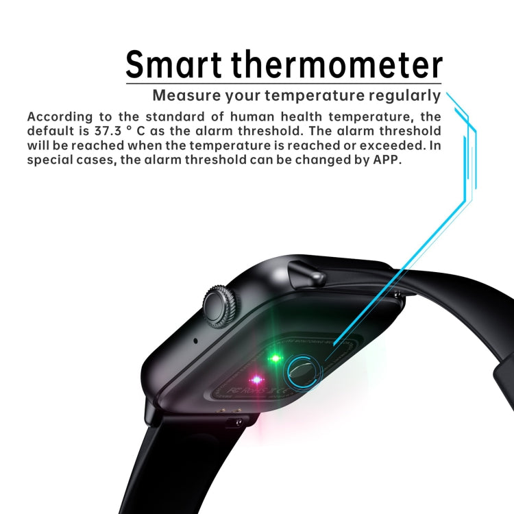 QS08 PRO 1.83 inch BT5.2 Smart Sport Watch, Support Sleep / Heart Rate / Blood Oxygen / Temperature / Blood Pressure Health Monitor(Black+Green) by buy2fix