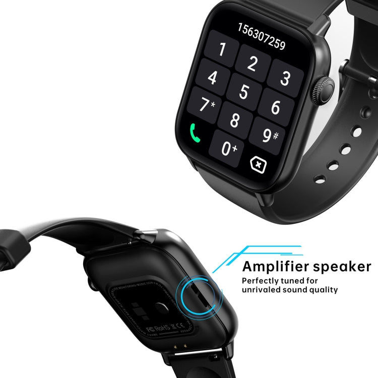 QS08 PRO 1.83 inch BT5.2 Smart Sport Watch, Support Sleep / Heart Rate / Blood Oxygen / Temperature / Blood Pressure Health Monitor(Black+Black) by buy2fix