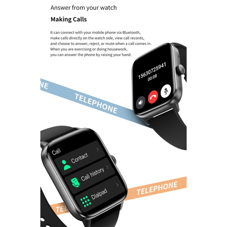 QS11 1.91 inch BT5.2 Smart Sport Watch, Support Sleep / Heart Rate / Blood Oxygen / Blood Pressure Health Monitor(Black) by buy2fix