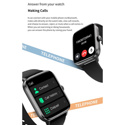 QS11 1.91 inch BT5.2 Smart Sport Watch, Support Sleep / Heart Rate / Blood Oxygen / Blood Pressure Health Monitor(Black) by buy2fix