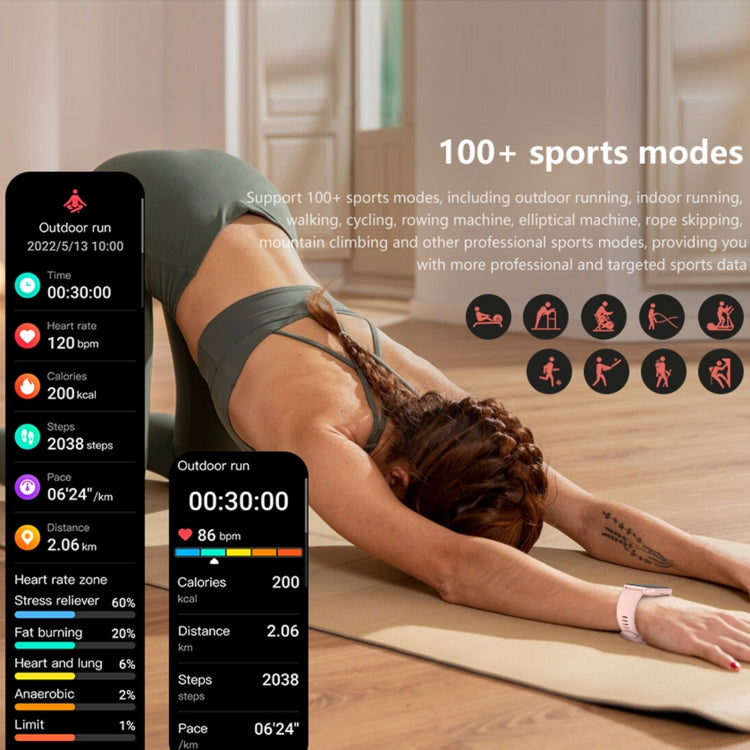 QS13 1.83 inch BT5.2 Smart Sport Watch, Support Bluetooth Call / Sleep / Blood Sugar / Blood Oxygen / Heart Rate / Blood Pressure Health Monitor(Purple) by buy2fix