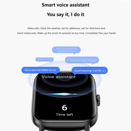 QS13 1.83 inch BT5.2 Smart Sport Watch, Support Bluetooth Call / Sleep / Blood Sugar / Blood Oxygen / Heart Rate / Blood Pressure Health Monitor(Black) by buy2fix