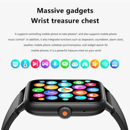 QS13 1.83 inch BT5.2 Smart Sport Watch, Support Bluetooth Call / Sleep / Blood Sugar / Blood Oxygen / Heart Rate / Blood Pressure Health Monitor(Black) by buy2fix