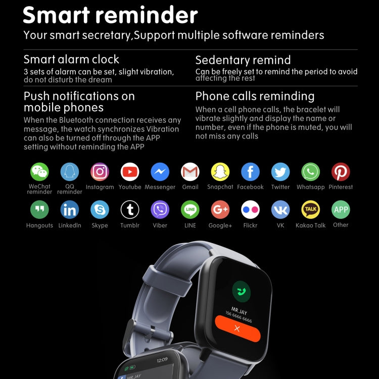 QS16 Pro 1.83 inch BT5.0 Smart Sport Watch, Support Bluetooth Call / Sleep / Blood Oxygen / Temperature / Heart Rate / Blood Pressure Health Monitor(Grey) by buy2fix