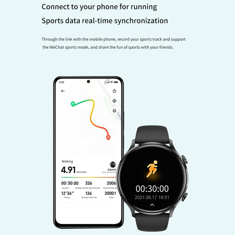 QS40 1.39 inch BT5.2 Smart Sport Watch, Support Bluetooth Call / Sleep / Blood Oxygen / Temperature / Heart Rate / Blood Pressure Health Monitor(Grey) by buy2fix