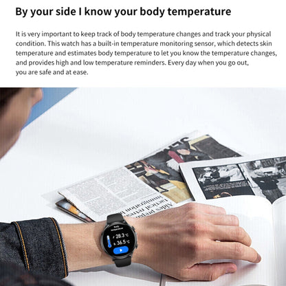 QS40 1.39 inch BT5.2 Smart Sport Watch, Support Bluetooth Call / Sleep / Blood Oxygen / Temperature / Heart Rate / Blood Pressure Health Monitor(Grey) by buy2fix