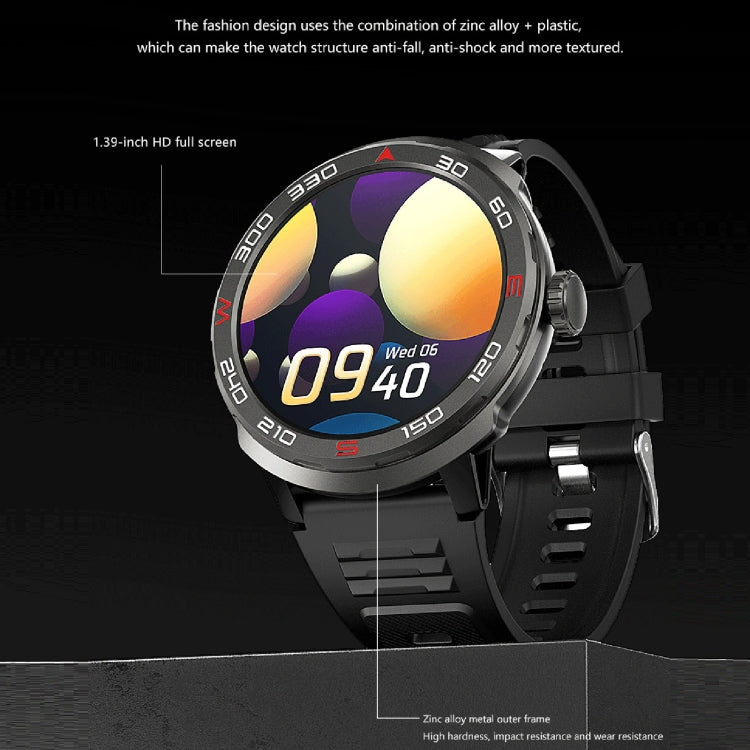 QS90 1.39 inch BT5.0 Smart Sport Watch, Support Bluetooth Call / Sleep / Blood Oxygen / Temperature / Heart Rate / Blood Pressure Health Monitor / Water Reminder(Black) by buy2fix