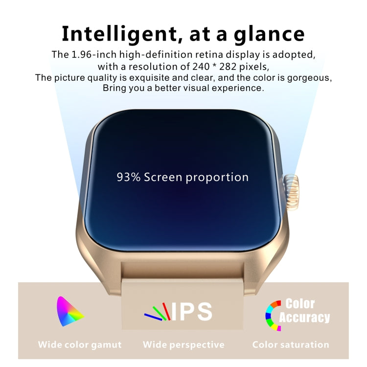 Qx5 1.96 inch BT5.2 Smart Sport Watch, Support Bluetooth Call / Sleep / Blood Oxygen / Temperature / Heart Rate / Blood Pressure Health Monitor(Beige) by buy2fix