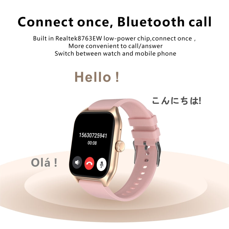 Qx5 1.96 inch BT5.2 Smart Sport Watch, Support Bluetooth Call / Sleep / Blood Oxygen / Temperature / Heart Rate / Blood Pressure Health Monitor(Pink) by buy2fix