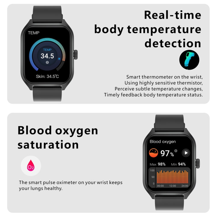 Qx5 1.96 inch BT5.2 Smart Sport Watch, Support Bluetooth Call / Sleep / Blood Oxygen / Temperature / Heart Rate / Blood Pressure Health Monitor(Pink) by buy2fix