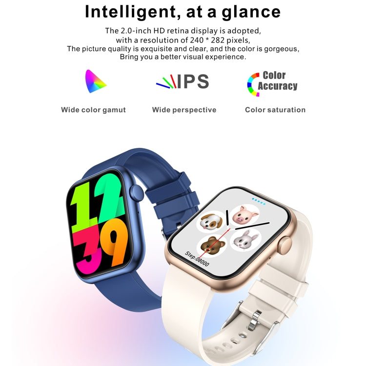 QX7 Pro 2.0 inch BT5.2 Smart Sport Watch, Support Bluetooth Call / Sleep / Blood Sugar / Blood Oxygen / Temperature / Heart Rate / Blood Pressure Health Monitor(Beige) by buy2fix