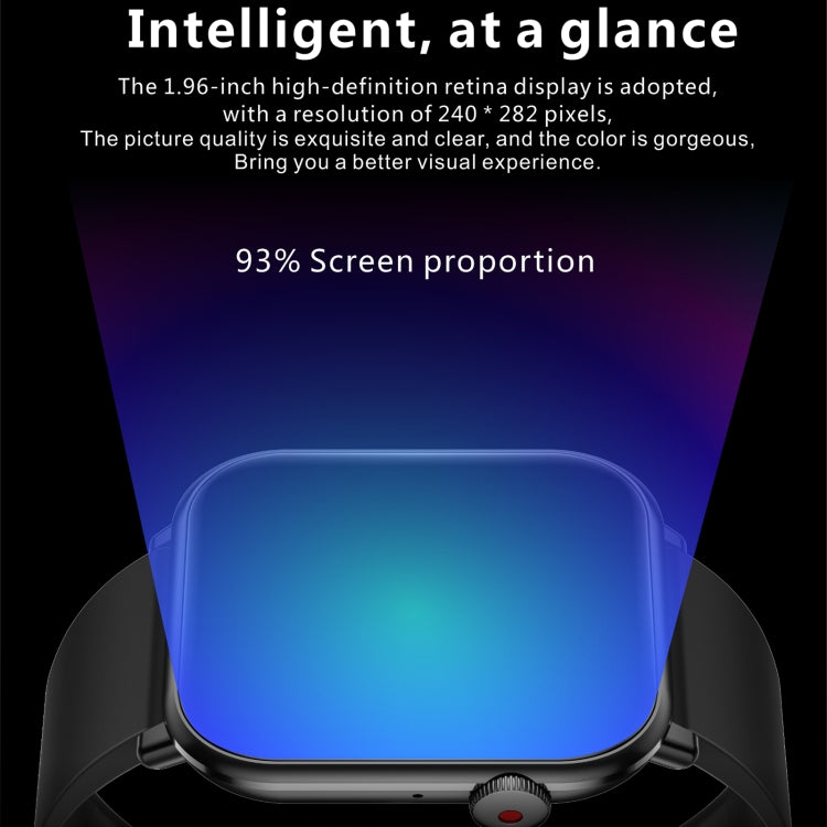 QX9 1.96 inch BT5.2 Smart Sport Watch, Support Bluetooth Call / Sleep / Blood Oxygen / Heart Rate / Blood Pressure Health Monitor(Blue) by buy2fix