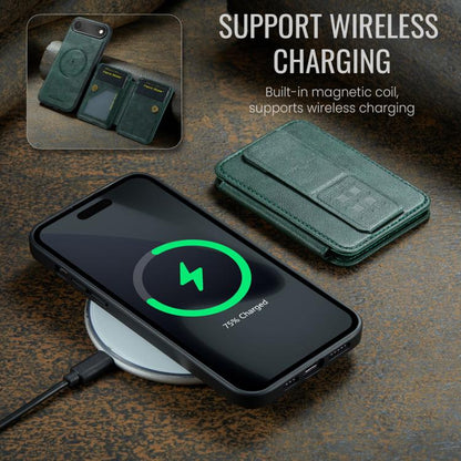 For iPhone Air Fierre Shann Oil Wax Cow Leather Card Holder Back Phone Case(Green) - iPhone Air Cases by FIERRE SHANN | Online Shopping UK | buy2fix