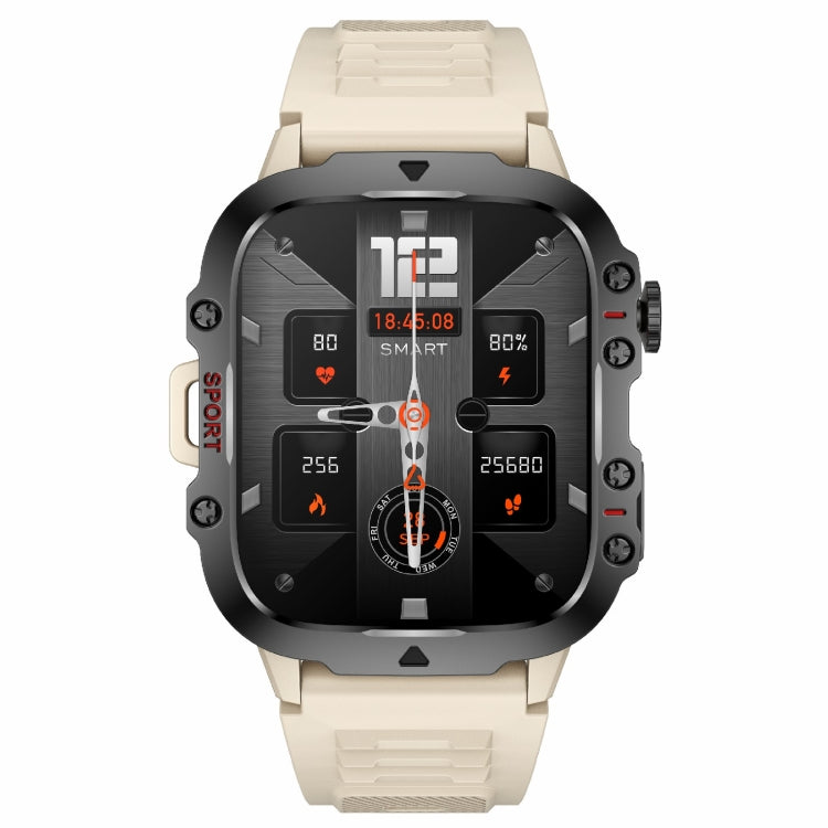 QX11 1.96 inch BT5.2 Smart Sport Watch, Support Bluetooth Call / Sleep / Blood Oxygen / Heart Rate / Blood Pressure Health Monitor(Beige) by buy2fix