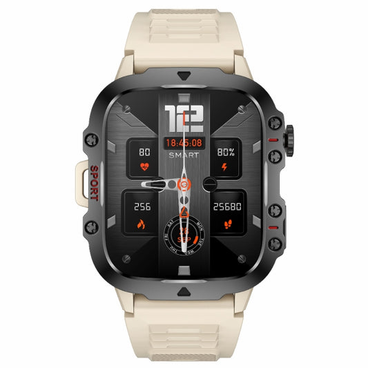 QX11 1.96 inch BT5.2 Smart Sport Watch, Support Bluetooth Call / Sleep / Blood Oxygen / Heart Rate / Blood Pressure Health Monitor(Beige) by buy2fix